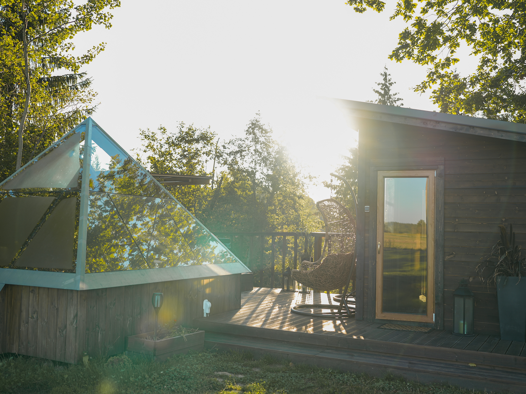 Mäe-Kolga Farm glass energy pyramid accommodation experience in Võru County, picturesque vacation house by the river, best vacation houses in Estonia