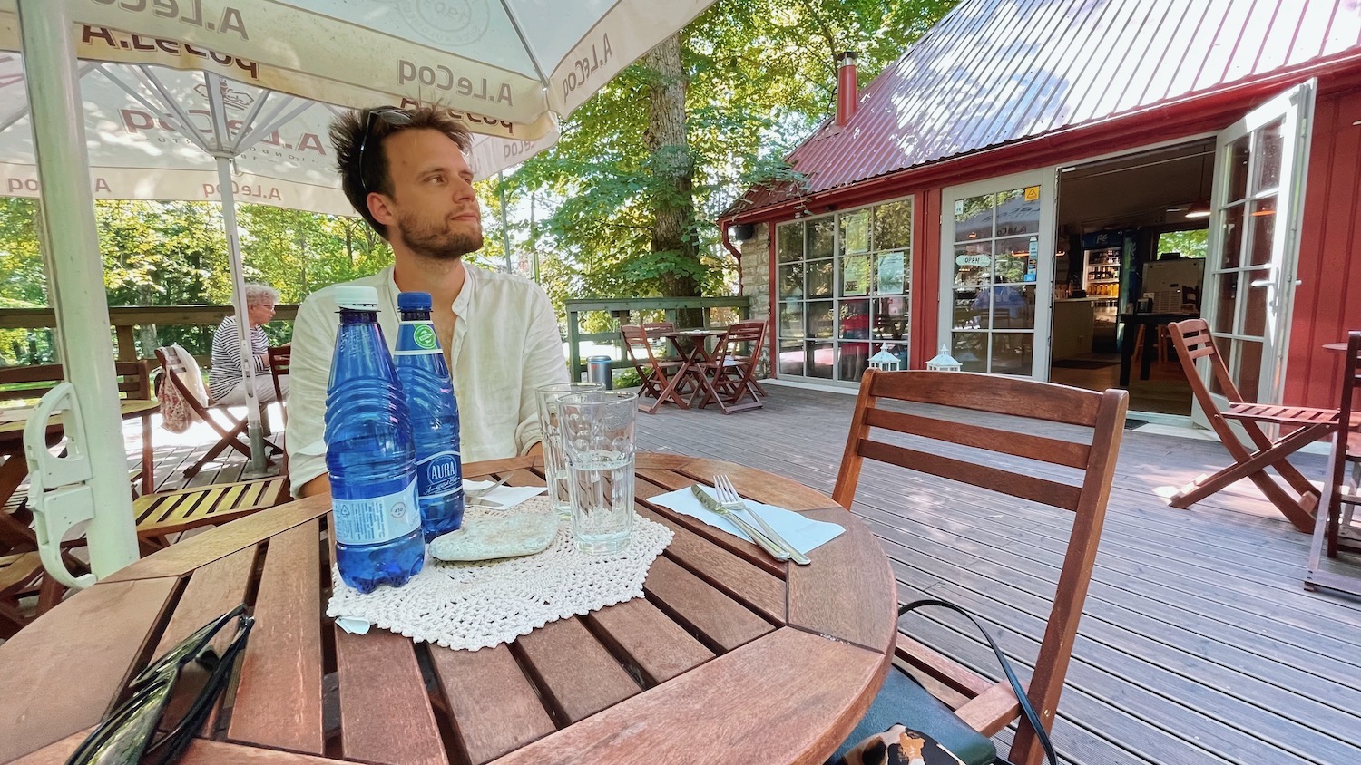 Beautiful eating place in Toila park in Estonia, Eesti Paigad
